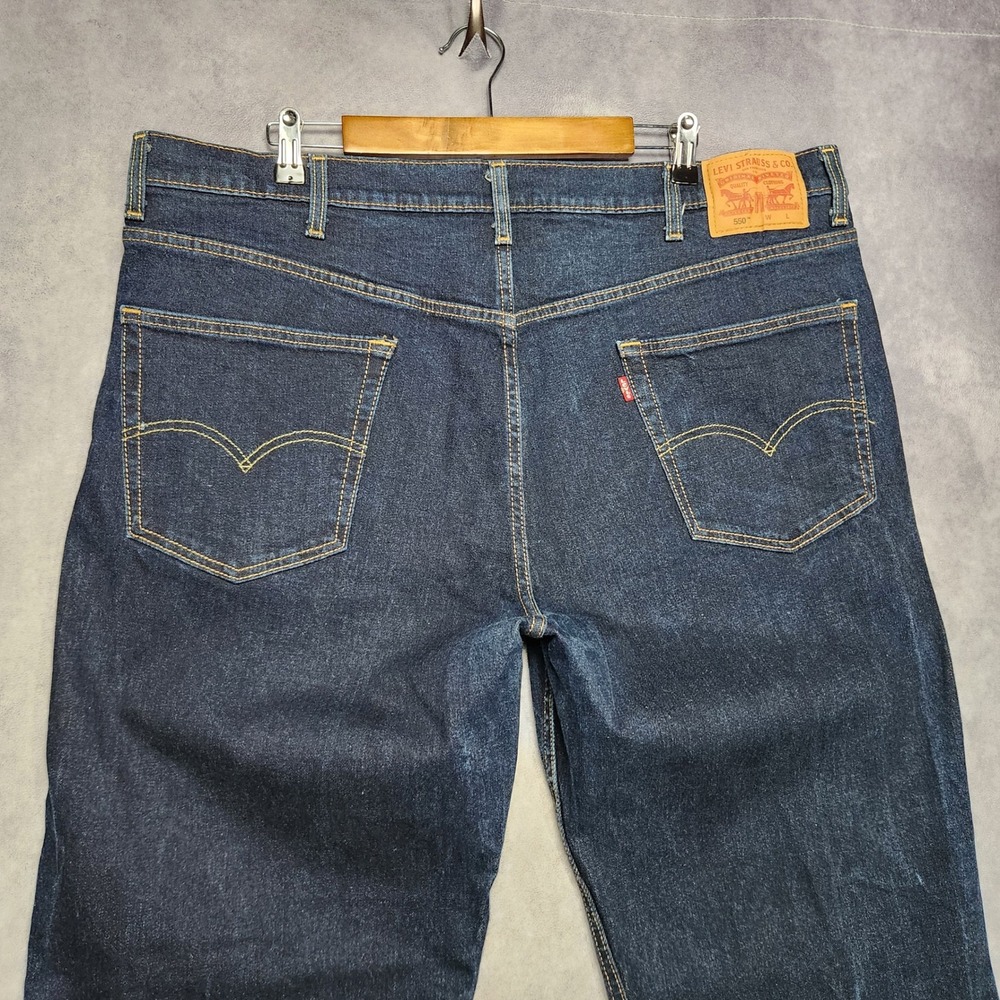 Levis 550 Mens Relaxed Fit‎ Dark Wash Tapered Leg Blue Jeans 42 to 44x32 Pants